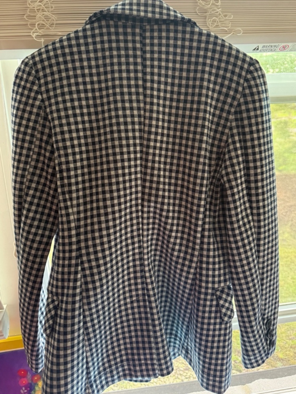 Avec Les Filles XXS Petite Black White Gingham Double Breasted Blazer - Picture 3 of 5